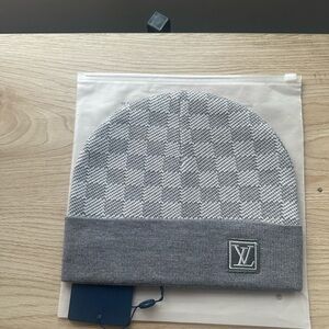 Louis Vuitton Gray Checkered beanie